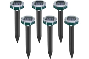 TENUEVO Solar Maulwurf Vertreiber, 6 Stück Mole Repellent,Wasserfester Maulwurfsvertreiber Ultraschall Maulwurfschreck zur Vertreibung von Maulwürfen, Erdhörnchen und Wühlmäusen aus Gärten und Grünanlagen (6)