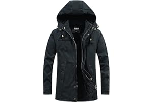 NI_KA Vestes Cargo En Polaire D'Hiver Pour Hommes Veste Aviateur Militaire éPaisse Et Chaude Manteau Trench Business Parka Chaud Chic Simple Coat M-4xl