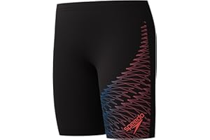 Speedo Bañador Jammer con logotipo de Medley para niños, color rojo