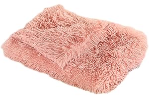 GUOCU Fluffy Copertine per Cani Coperta per Gatti Lavabile Soffice Coperta Cane Morbido Caldo Animali Domestici Doppia Faccia Tappeto Adatta per Maggior Parte Dei Cani O Gatti,Rosa,78×54cm