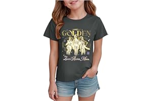 WOGOYO Kpop D-Demon H-Hunters T-Shirt à Manches Courtes pour Fille Garçon Huntrix Huntr/X Tee Shirt à Manche Courte Col 110-160 Hauts Tee Shirt uni décontracté Col Rond ﻿