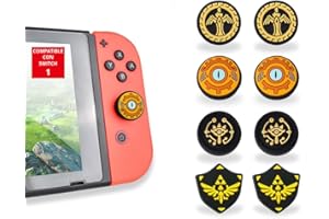 M MARIE MADELEINE EMPORIUM MMEGaming Poignées pour pouce compatibles avec Switch 1, Bouchons de joystick pour manette Switch, Grips Switch 1, Lite, OLED, JoyCon Grip, Accessoires Joy Cons Switch (Zelda2)