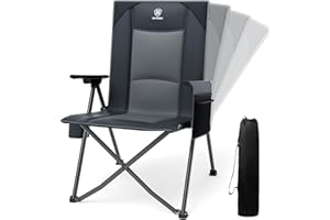 ‎EVER ADVANCED EVER ADVANCED Campingstuhl Faltbar Rückenverstellbar in 4 Positionen 160KG Belastbar, Klappstuhl Recliner Campingstuhl Klappbar mit Seitentasche & Getränkehalter, Angelstuhl für Camping Garten Balkon