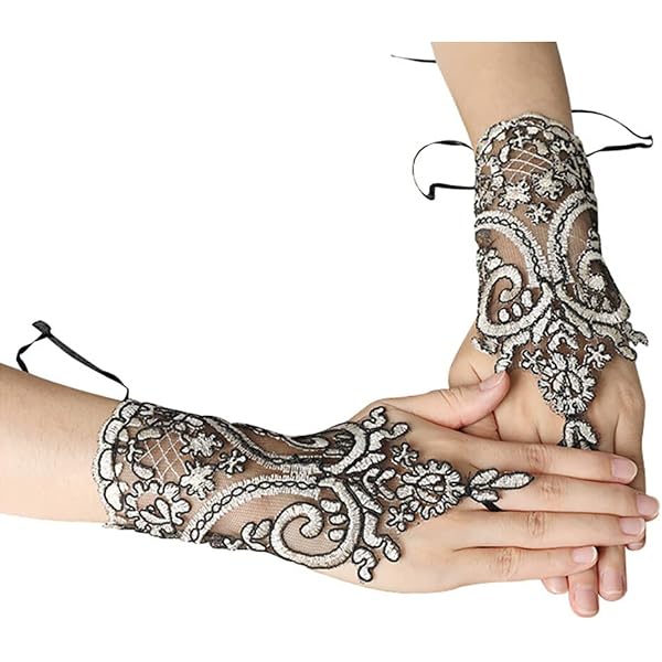 Gants De Mariée En Dentelle élégants - 1 Paire Doigts Complets - Parfait Cérémonie Et Soirée