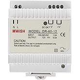 TMEZON DR-60-12 Transformator Netzteil Elektrisch DIN 100-240VAC / 1.8A 12V / 5.0A Netzteil Professioneller Gebrauch