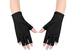 DLICSY UV Gloves for Gel Nails - UV Protection Gloves Anti UV Fingerless Gloves for Gel Nails,1 Pairs Touchscreen Half Finger Moisturising Gloves Anti UV Gloves for Nail Art Skin Care /SPA/UV Protection
