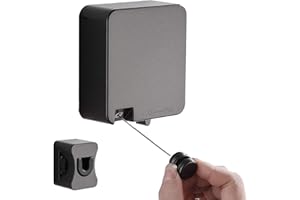 NNOVAT Corde à Linge Rétractable 6 Mètres Acier Inoxydable Fil à Linge Extensible Invisible Réglable Clothesline Murale Facile Installer pour Intérieur Extérieur