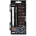 Jakemy JM-8166 61 In 1 Professional S2 Precision Screwdriver Tool Set With Ratchet Handle, M-sockets, Crv Bits And S-2 Steel Bits - Black/Orange