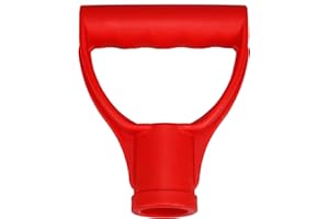 KeyMet D-Griff Kunststoff D-Schiebegriff Spatengriff für Schneeschieber Rot massiv Holzstiel, Aluminiumstiel für 32 mm