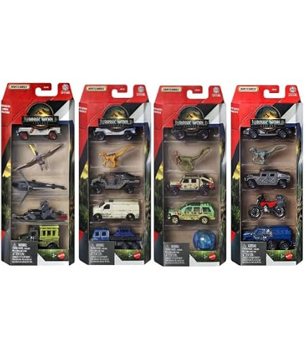 Matchbox Coffret Bateau Sauvetage Jurassic World – Bateau 31cm, Mosasaure 33cm, Jeep 1/64, Missiles Harpon – Dès 3 Ans