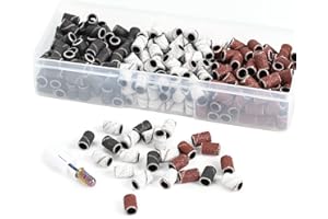 HUIANER 300PCS Nail Sanding Belts NAIL Sanding Bands Set Nail Drill Bits 80#120#180# for Home or Professional Manicure Tools