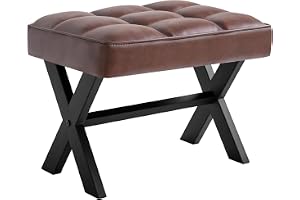 IBUYKE Small 31 cm Fotstöd, PU Klädsäck Stegstol, Mörkbrun WBD012Z