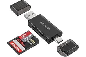 MOGOOD Lettore di Schede SD/TF, 480Mbps Tipo C e Lettore di Schede USB 2.0, Adattatore TF, Supporta SD/Micro SD/SDHC/SDCC/MMC