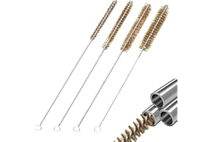 ISSIMOBER Juego de 4 cepillos de alambre, 8 mm/10 mm/12 mm/15 mm, juego de cepillos de latón y acero inoxidable, para limpieza de tuberías y escorias eficientes