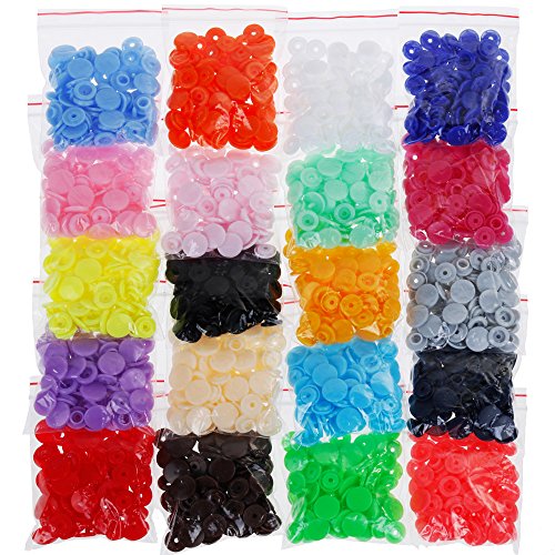 Anpro 400 Druckknöpfe, Druckknopf set mit zange, Snaps Zange set Nähfrei für DIY Basteln - 6