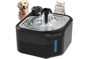Domigard Trinkbrunnen für Katze kabellos, 2.8L Katzenbrunnen mit Bewegungsmelder, Ultraleise Katzenbrunnen Kabellos, Akku 3600mAh, 3 Modi und 4 Filterschichten, Bürstenlose Wasserpumpe