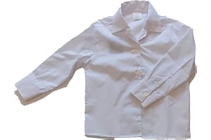 MAHAVIRA Camisa Colegial De Niña Uniforme Escolar Oxford Manga Larga Blusa Color Blanca Clásica Botones Cuello en Pico