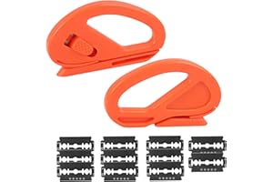 JIAHEHE Coupe Papier Cadeau Lot de 2, Mini Coupe d’Emballage Cadeau Noël et Anniversaire, Sliding Gift Wrapping Paper Cutter avec Lames, Safety Cutter Car, Lames Remplaçables et Poignée Ergonomique