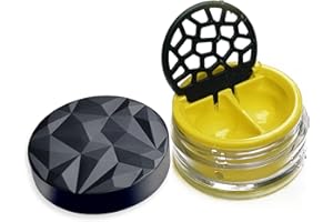 Lensbix Contact Lens Case Geometric Adult Accessory with Futuristic 3D Lid Design The Stylish Gift For Anyone Who Likes To Wear Lenses, no25 yellow, Contact lens case