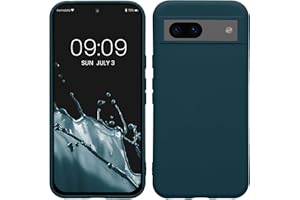 kwmobile Carcasa Compatible con Google Pixel 8a Funda de Silicona - Flexible con Interior de Microfibra - Suave Protector antigolpes - petróleo Mate