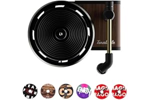 MONTTESE Ambientador coche tocadiscos con forma de vinilo retro, ambientador coche para rejilla de aire con 6 discos de aromas para vehículo, accesorios coche tocadiscos con perfumes y difusores esenciales