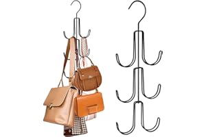 Greyoe Porte Foulard, Porte Cravate, Rangement Ceinture, Porte-Sac Suspendu Multifonctionnel Ceinture Cravate élingue Rotatif Crochet Organisateur pour Cravates, écharpes, Châles, Sacs ((Noir))