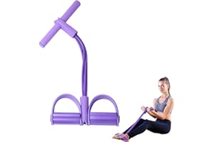 JDKJAG 6-Tube Pedal Resistance Band - Elastic Yoga Tension Rope with Non-Slip Foam Grips, 6 Tube Pedal Ankle Puller for Abdomen/Legs/Glutes/Arms, Multi-Functional Fitness Band