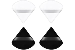 Ainiv 4 sztuki puder w paście, trójkątny puder do makijażu, wielokrotnego użytku miękki puder w paście, zmywalny puder do użytku mokrego i suchego, dwustronny puder kosmetyczny, puder do twarzy do