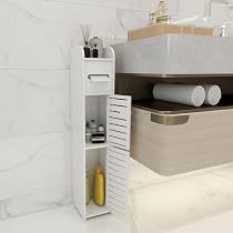 Meuble Rangement Salle De Bain étroit - VIIROUD | Colonne Toilette, étagère Réglable, Blanc