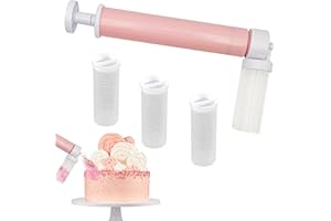 HAOBIN Manuelle Airbrush Torten Manuelle Airbrush Kuchen Manuelle Airbrush Dekorieren Manuelle Airbrush Pumpe Glitzer Kuchen Spritzpistole Mit 4 SprüHflaschen Und Spritzpistolen,Kuchendekoration(rosa)