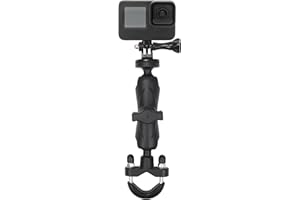 Belle Vous Soporte Camara Deportiva Motocicleta o Bicicleta Negro - Soporte para Manillar Bicicleta Aluminio Giro de 360 Grados - Soporte Compatible para Camara DSLR y Otros Accesorios para Moto