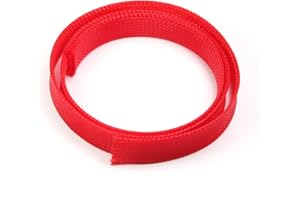 Othmro 1pc Cable Management Sleeve, Braided Cable Tidy Red, 1m Cable Organizers Cable Protector Wire Tidy for TV/PC USB Cable, Width 20mm