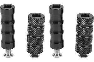 ‎BUACHOIS 2 Paar Motorrad Schalthebel Fußrasten,CNC Bremshebel Fußpedal,Schwarz Rutschfeste Rändelschalthebel Peg, Prozessbeschichtung Präzise Passform M6 Bremspedal für 6mm Befestigungsschrauben Motorrad