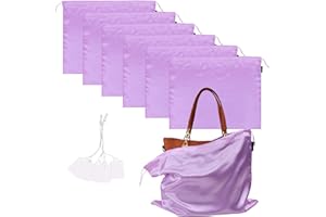 GONGKANGYUAN 6 Stück Schuhtasche Kordelzugbeutel, Aufbewahrungsbeutel Aufbewahrungstasche aus Seide Handtaschen Kordeltasche für Handtasche Geldbörse Taschenbücher Schuhe Stiefel (Veilchen, 60 * 50cm)