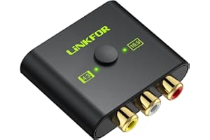 LiNKFOR Convertisseur RCA vers HDMI Ratio 4:3/16:9 AV vers HDMI Adaptation d'Appareil Rétro Plug & Play Compatible Wii/PS2/N64