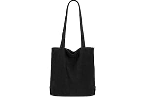 Jiliyote Groß Umhängetasche Cord Tasche Damen Reißverschluss,Cordtasche Shopper Groß Kord Einkauftasche für Uni Arbeit Mädchen Schule Alltag