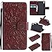 Produktbild Hozor PU Leder Hülle für Sony Xperia X 5.0 zoll Embossing Prägung Blumen Muster Ledertasche Weiche TPU Soft Rückseite Abdeckung Handytasche Bumper Schutzhülle Brieftasche Flip Case Wallet Cover Bookstyle Handyhülle Tasche Anti-Scratch Shell Folio Klapphülle mit Standfunktion Magnetverschluss und Kredit Kartenfächer - braun