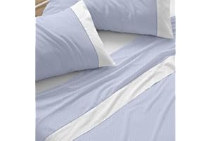 Burrito Blanco | Juego de sábanas | Cama de 120cm. (+Medidas Disponibles) | Diseño 238 | Color Azul (120x190/200cm.)