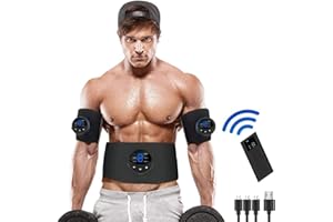 YONARS N\A Elettrostimolatore Muscolare, EMS Suscolo Addominale,Ricarica USB ABS Trainer/Toner per Addome/Braccio/Vita/Gambe, Elettrostimolatore per Addominali