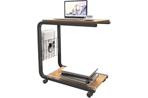 SogesHome KH02-OK-SH stojak na laptop, stojak na notebooka, z rolkami i półką na łóżko i sofę, mały stolik pomocniczy, stolik kawowy, stolik kawowy, stolik nocny, 51 x 30 x 56 cm, KH02-OK-SH