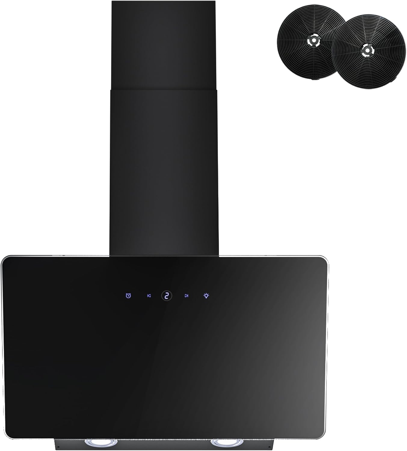 FIREGAS 60cm Angled Chimney Cooker Hood with LED Lights, Brushless Motor, Low Noise,Touch Control,Efficiency A++