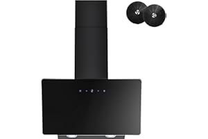 FIREGAS 60cm Angled Chimney Cooker Hood with LED Lights, Brushless Motor, Low Noise,Touch Control,Efficiency A++