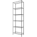 Himimi - Scaffale da cucina, in metallo, con ganci laterali, cromato, 54 x 29 x 160 cm,nero