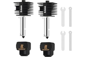 UNITAK3D 2Pcs A1 Mini High Temp Hotend 0,4mm avec Groove et Clés de Serrage Buse en Acier Trempé+Bloc Chauffant en Laiton Chromé+Chaussette en Silicone Compatible with Bambu Lab A1&A1 MiniI Imprimantes 3D