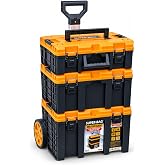Super-Bag S-M-L Master Case 3'l&uuml; Mod&uuml;ler Tekerlekli Takım &Ccedil;antası Seti, Organizerli Alet Taşıma ve Depolama Sistemi, &Ccedil;ek&ccedil;ek K