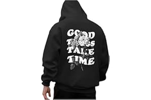 VIUNYCHN Essentials Hoodie Herren Oversize Mit Backprint Y2K Hoody Mit Kapuze Basic Pullover Vintage Print Hoodies Für Männer Anime Kapuzenpullover Schwarzer Coole Streetwear Drip Klamotten Oversized Pulli @1
