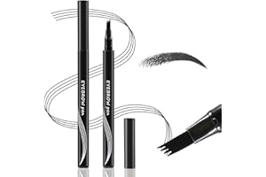 Boobeen Lápiz de Cejas Impermeable-Micro Tip Lápiz de Cejas, Lápiz Líquido con Punta Horquillada para Cejas, Crea Pelo Natural 3D para Cejas, Larga Duración