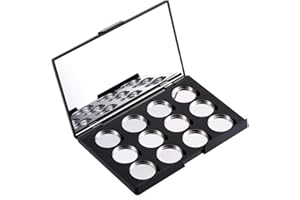 ‎ALLWON Allwon Leere magnetische Lidschatten-Make-up-Palette mit 12 Stück 26mm runden Metallpfannen