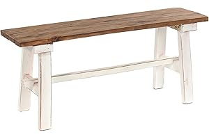 Design Delights - Panca da Cucina in Legno Riciclato, Pieghevole, 90 x 39 x 26 cm (L x A x P), Stile Rustico