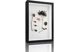 VUVUZULA 3D Bilderrahmen zum Befüllen Schwarz Objektrahmen 28x35cm Bilderrahmen Tief 3D Rahmen Tiefer Bilderrahmen zum Befüllen